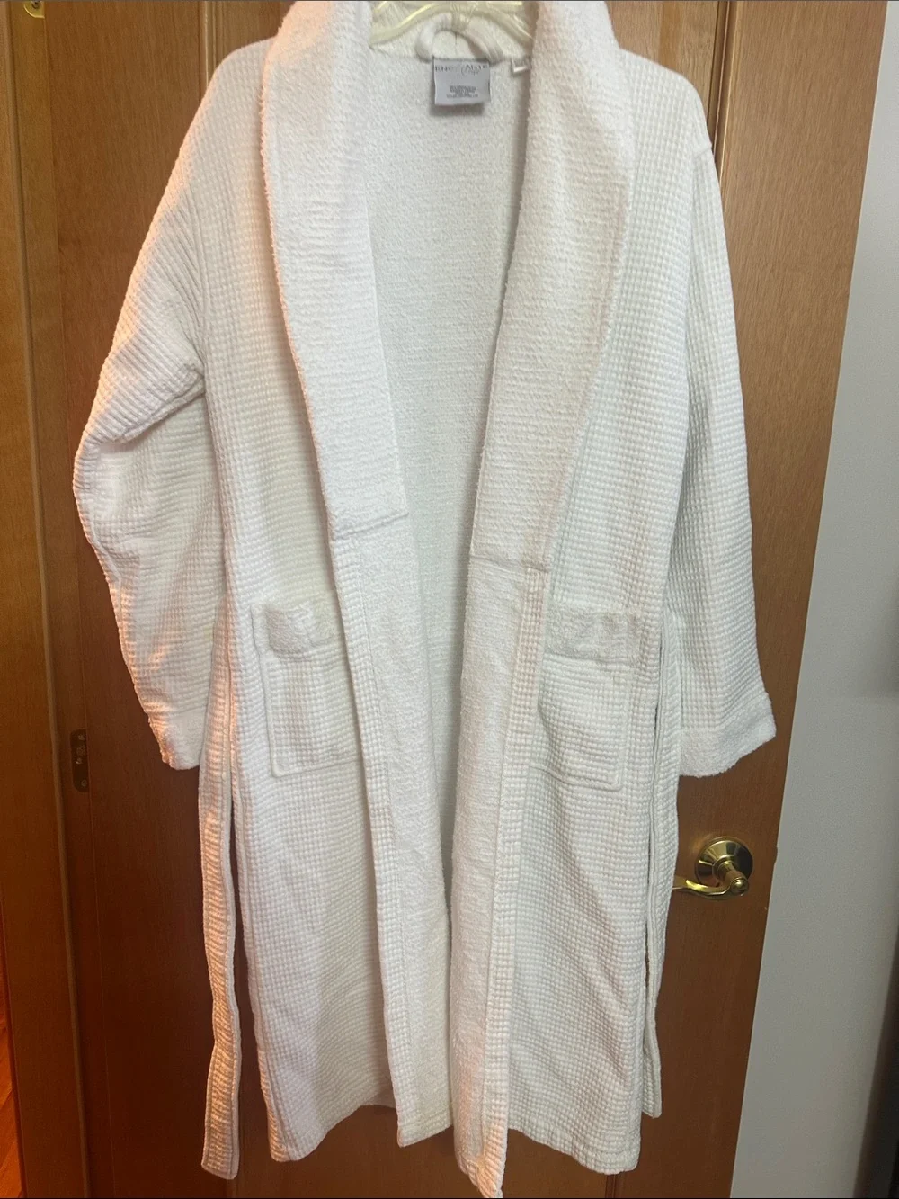 White Waffle Weave Bath Robe - Unbranded